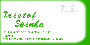 kristof spinka business card